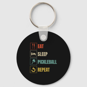 eat sleep pickleball repeat key ring