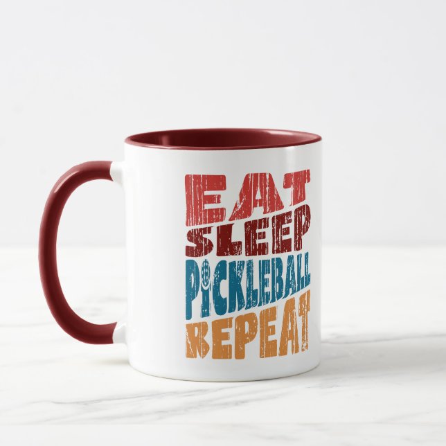 Eat Sleep Pickleball Repeat Mug (Left)