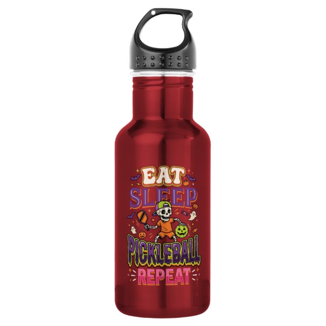 Eat Sleep Pickleball Repeat Pickleball 532 Ml Water Bottle (Front)
