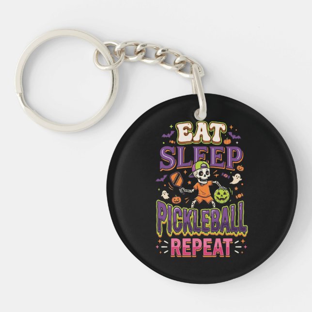 Eat Sleep Pickleball Repeat Pickleball  Key Ring (Front)