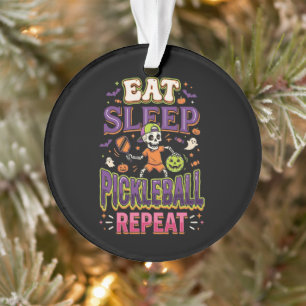 Eat Sleep Pickleball Repeat Pickleball Ornament