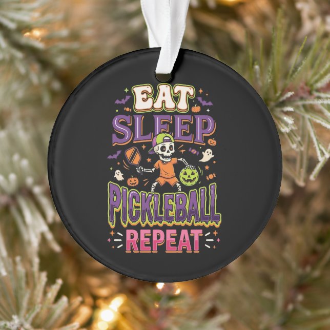 Eat Sleep Pickleball Repeat Pickleball Ornament (Tree)