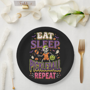 Eat Sleep Pickleball Repeat Pickleball Paper Plate