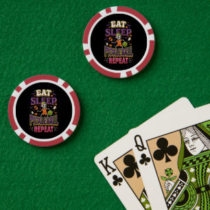 Eat Sleep Pickleball Repeat Pickleball Poker Chips