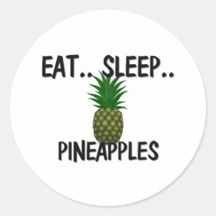 Eat Sleep PINEAPPLES Classic Round Sticker