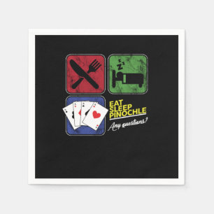 Eat Sleep Pinochle Players Penochle Gamble Card Ga Napkin