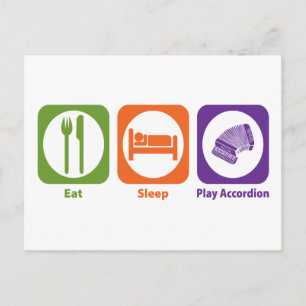 Eat Sleep Play Accordion Postcard