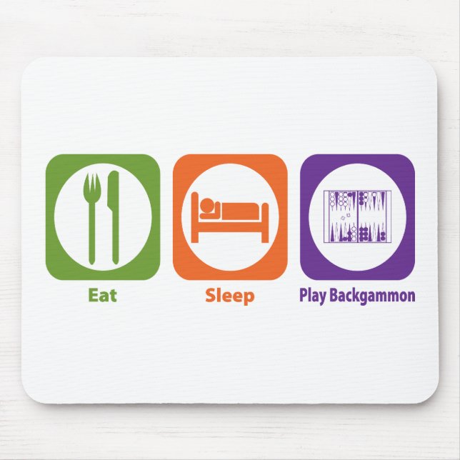 Eat Sleep Play Backgammon Mouse Mat (Front)