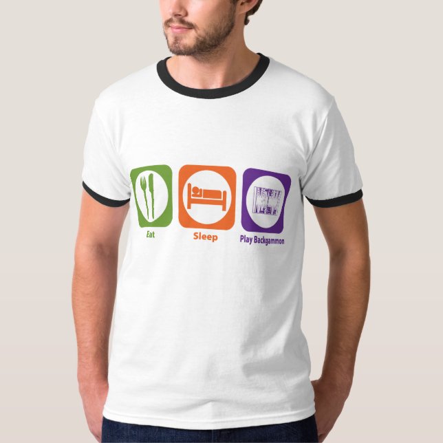 Eat Sleep Play Backgammon T-Shirt (Front)