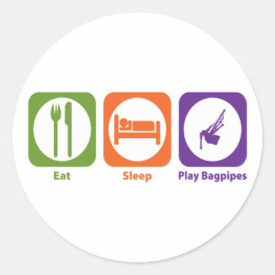 Eat Sleep Play Bagpipes Classic Round Sticker