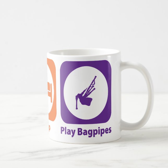 Eat Sleep Play Bagpipes Coffee Mug (Right)