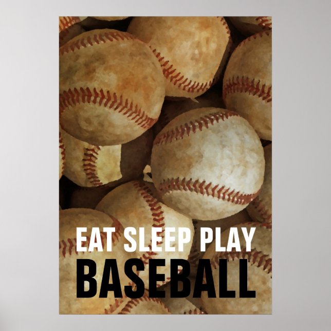 Eat Sleep Play Baseball Artwork Poster (Front)