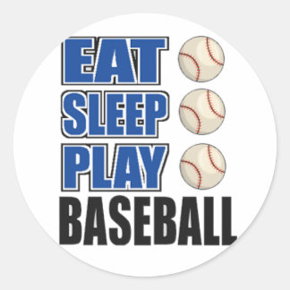 Eat, Sleep, Play Baseball Classic Round Sticker
