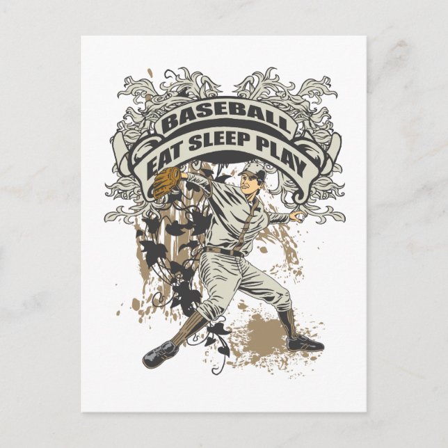 Eat, Sleep, Play Baseball Postcard (Front)