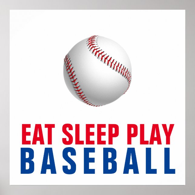 Eat Sleep Play Baseball Poster (Front)