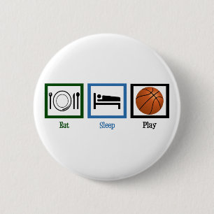 Eat Sleep Play Basketball 6 Cm Round Badge