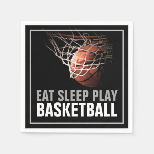 Eat Sleep Play Basketball Artwork Motivational Napkin