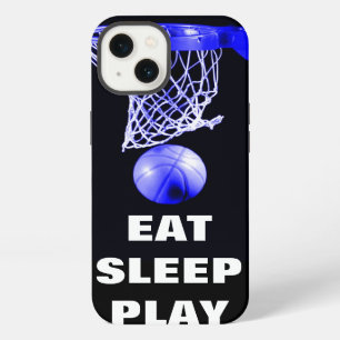 Eat Sleep Play Basketball Blue Black iPhone 13 Case