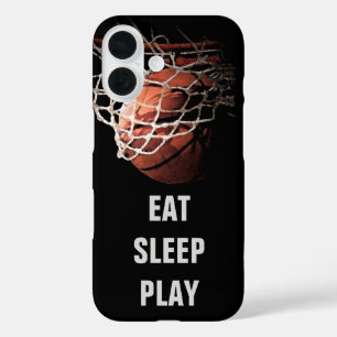Eat Sleep Play Basketball iPhone 16 Case