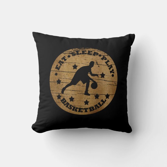 Eat sleep play basketball cushion (Front)