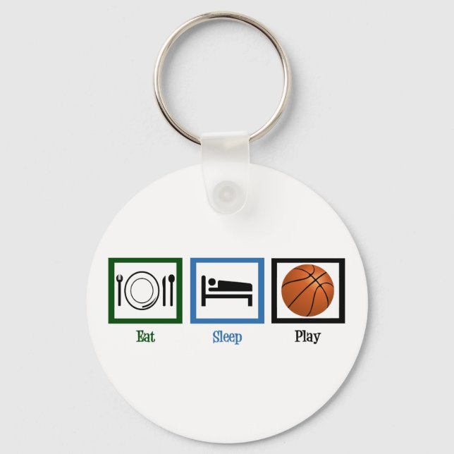 Eat Sleep Play Basketball Key Ring (Front)