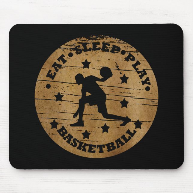 Eat sleep play basketball mouse mat (Front)