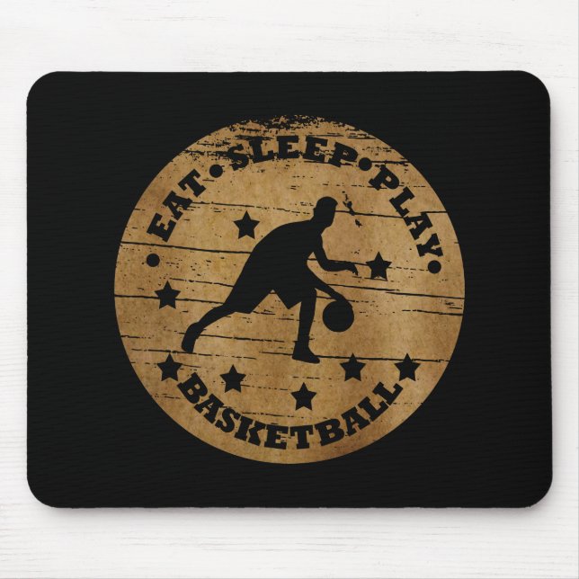 Eat sleep play basketball mouse mat (Front)