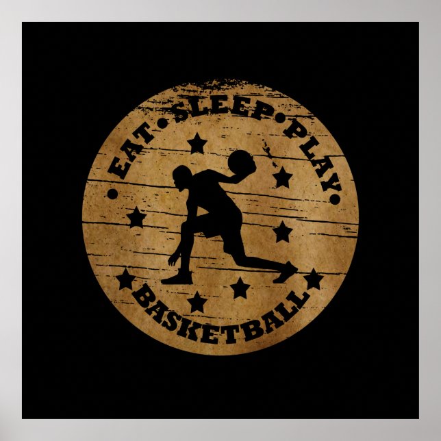 Eat sleep play basketball poster (Front)