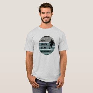 Eat sleep play basketball vintage retro T-Shirt