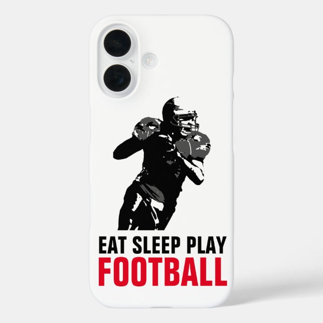 Eat Sleep Play Black & White Football Pop Art Case-Mate iPhone Case (Back)
