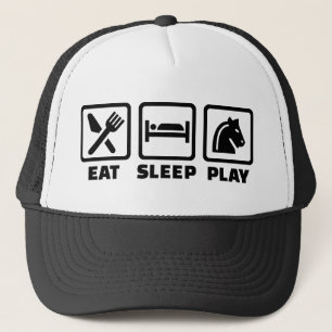 Eat sleep play chess trucker hat