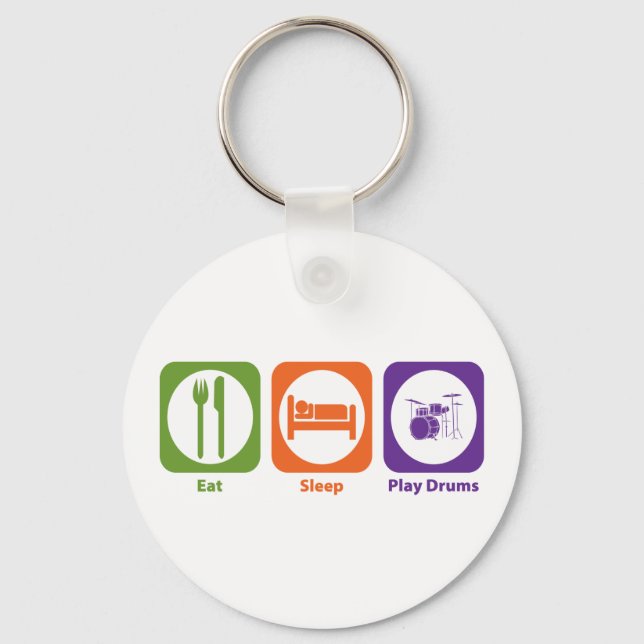 Eat Sleep Play Drums Key Ring (Front)
