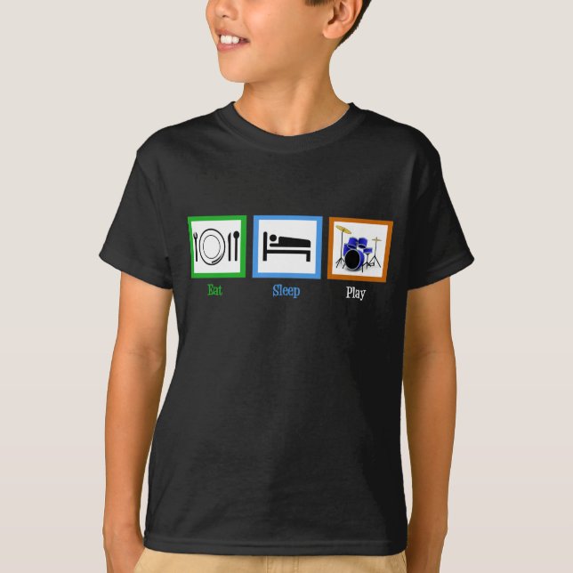 Eat Sleep Play Drums Kids T-Shirt (Front)