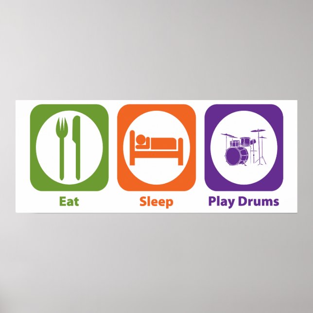 Eat Sleep Play Drums Poster (Front)
