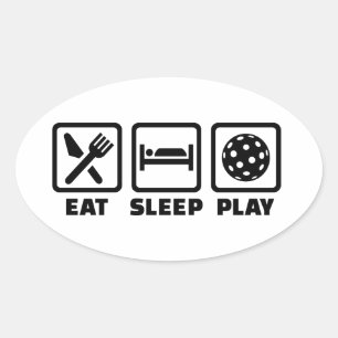 Eat Sleep Play Floorball Oval Sticker
