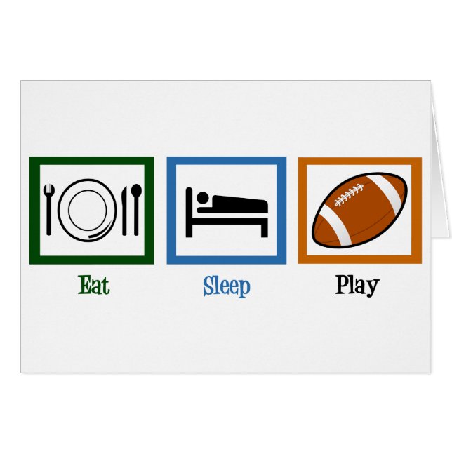 Eat Sleep Play Football Card (Front Horizontal)