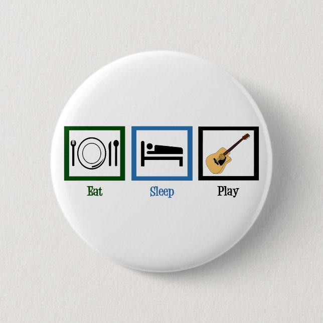 Eat Sleep Play Guitar 6 Cm Round Badge (Front)