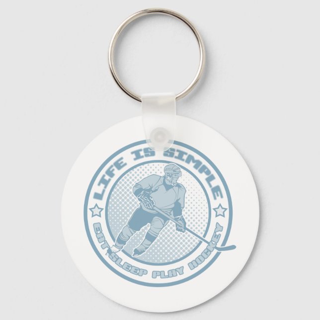 Eat Sleep Play Hockey Key Ring (Front)