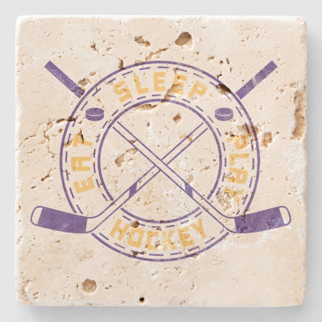 Eat Sleep Play Hockey Stone Coaster (Front)