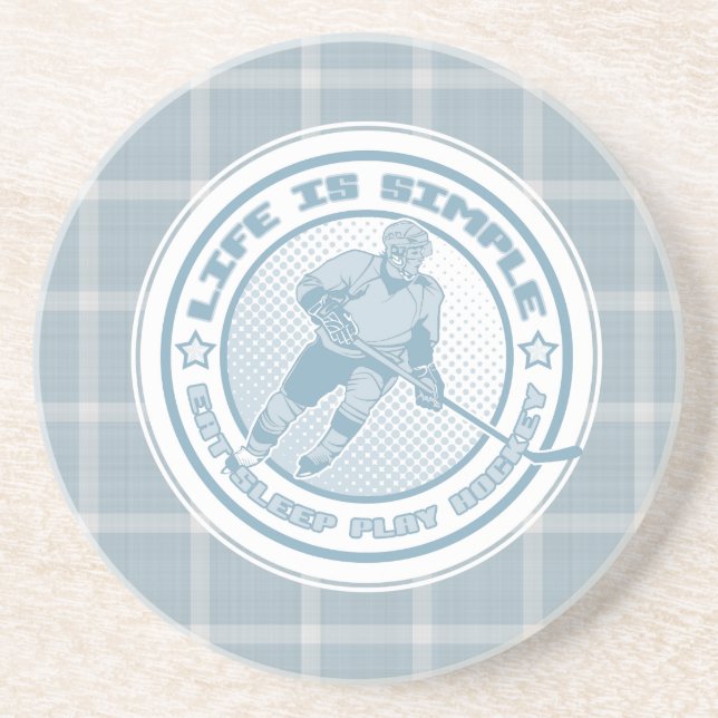 Eat, Sleep, Play Hockey Stone Coaster (Front)