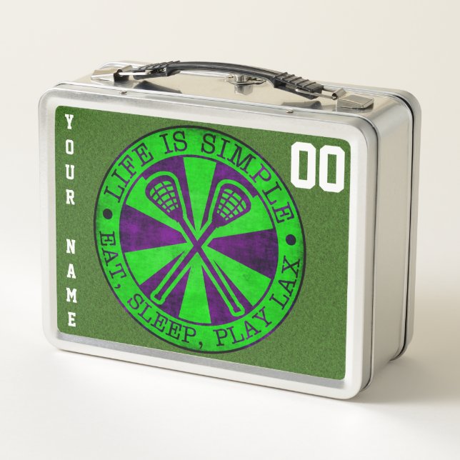 Eat Sleep Play Lacrosse LAX Lunch Box (Back)