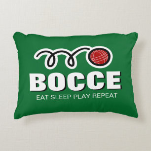 Eat Sleep Play Repeat funny Bocce ball game Decorative Cushion