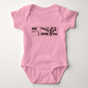 Eat Sleep Play Sax Baby Bodysuit