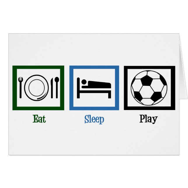 Eat Sleep Play Soccer Card (Front Horizontal)