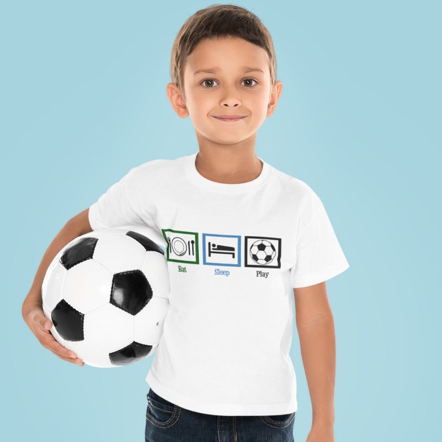 Eat Sleep Play Soccer Kids Futbol T-Shirt (Creator Uploaded)