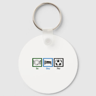 Eat Sleep Play Soccer Kids Futbol T Shirt Key Ring