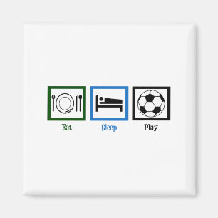 Eat Sleep Play Soccer Kids Futbol T Shirt Magnet