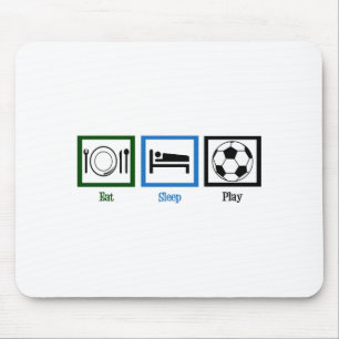 Eat Sleep Play Soccer Kids Futbol T Shirt Mouse Mat