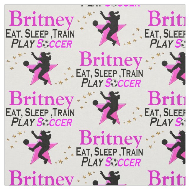 EAT, SLEEP, PLAY SOCCER PERSONALIZED FABRIC (Swatch)