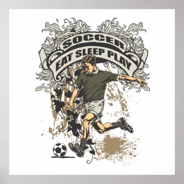 Eat, Sleep, Play Soccer Poster (Front)